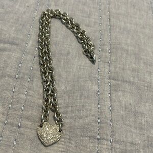 Sterling silver diamond rolo necklace